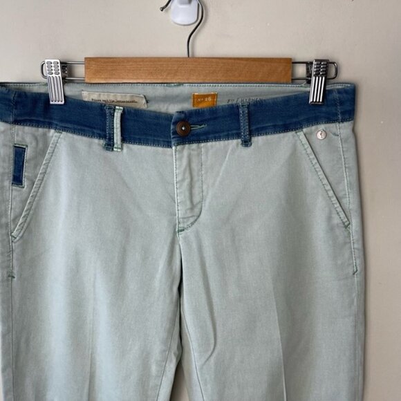 ANTHROPOLOGIE HYPHEN LACE MINT GREEN CHINOS by PILCRO 26 - Picture 8 of 16